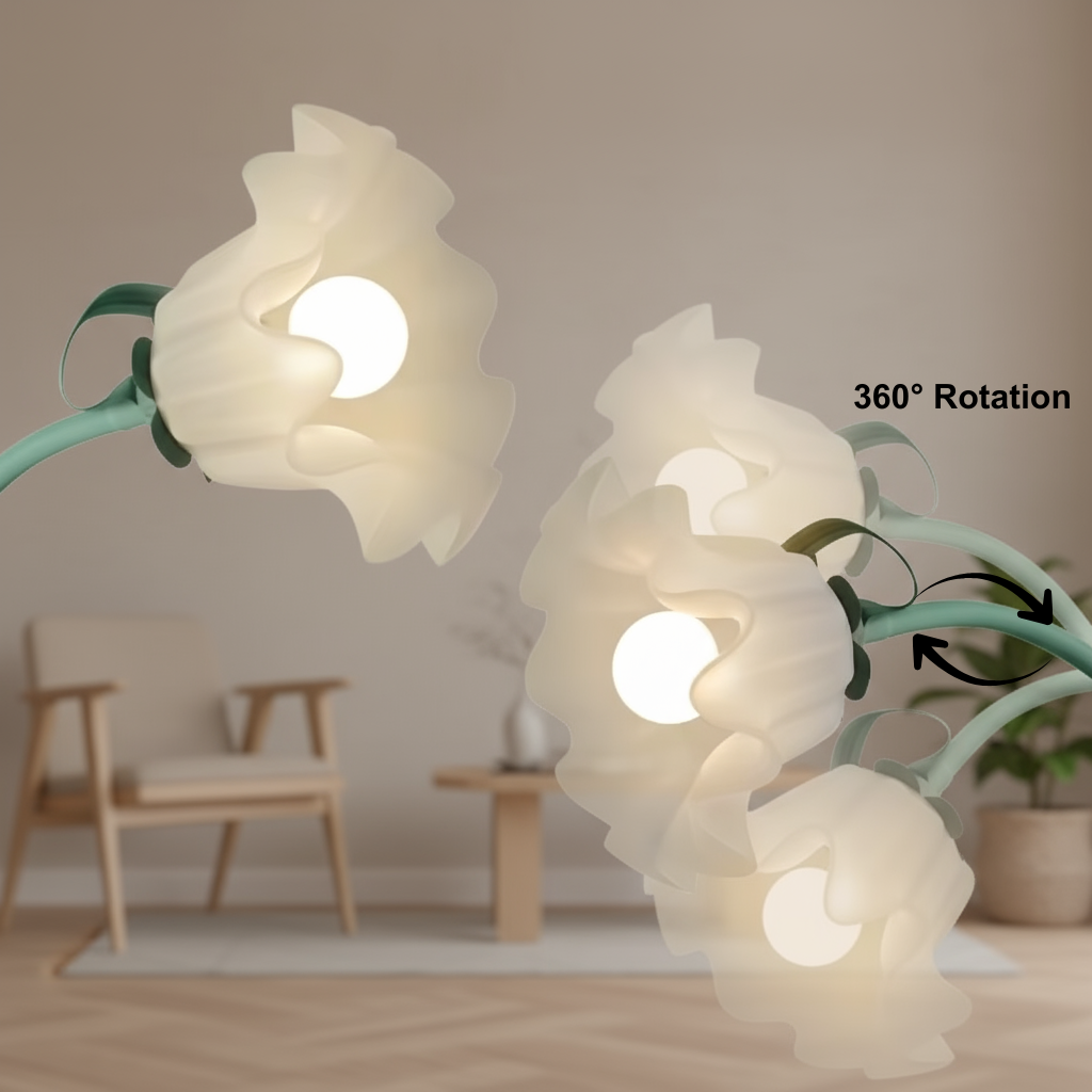 Decorative ceiling light fixture with floral design in a room setting