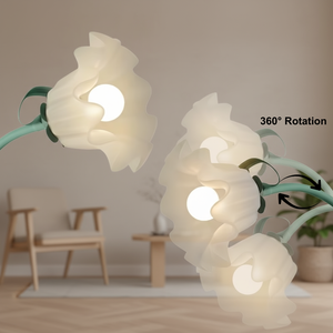 Decorative ceiling light fixture with floral design in a room setting