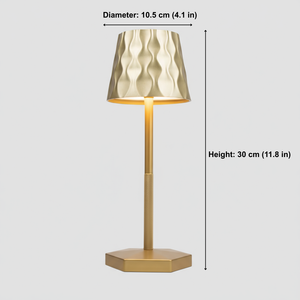 Golden lamp with measurements