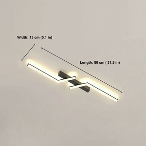 Modern ceiling light fixture with dimensions labeled on a plain background