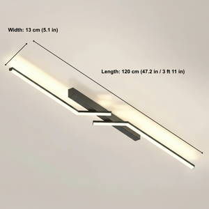 Ceiling light fixture with dimensions labeled on a plain background